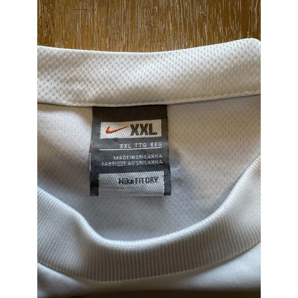 Vintage Nike Tiempo Football Shirt White Black Geometric Y2K Size XXL